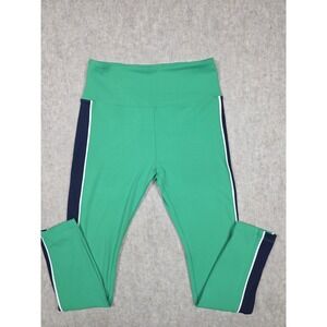 Lou & Grey Green With Navy Stripe‎ Butter Soft Leggings Sz Small